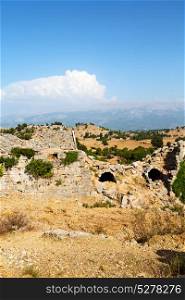 the hill in asia turkey selge old architecture ruins and nature