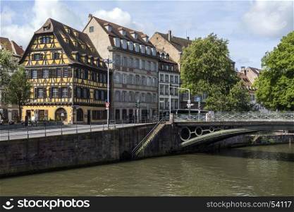 The historic city of Strasbourg in the Alsace region of France. This area of the city is a UNESCO World Heritage Site.