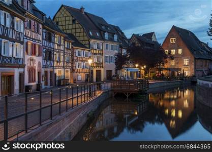 The historic Little Venice area of the old town of Colmar in the Alsace region of northeast France.