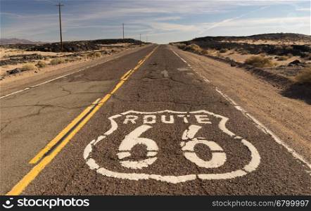 The historic route 66 road still survives in the southwest