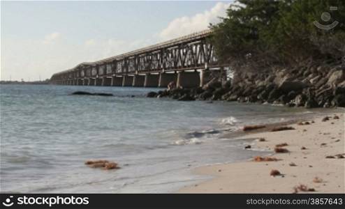 The historical bridge at Bahia Honda State Park in the Florida Keys, with audio