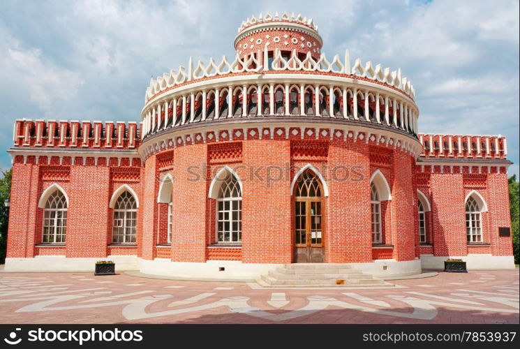 The historical building in Tsaritsyno museum and reserve (Moscow, Russia)