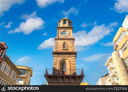 The Historical Clock Tower in Canakkale in a beautiful summer day, Turkey
