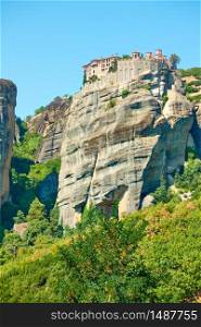 The Holy Monastery of Varlaam on the top of tall cliff in Meteora, Greece