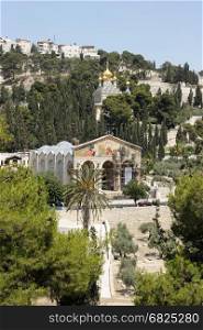 The holy places of the three religions in Israel - Kidron Valley and the Mount of Olives. Kidron Valley and the Mount of Olives in Israel