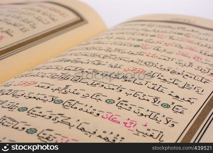 The Holy Quran on a white background