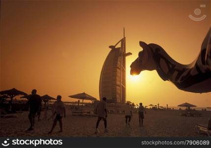 the hotel Burj al Arab in the city of Dubai in the Arab Emirates in the Gulf of Arabia.. ARABIA EMIRATES DUBAI