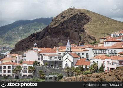The Hotel Village of Quinta do Lorde near the Town of Canical on the coast at east Madeira on the Island Madeira of Portugal. Portugal, Madeira, April 2018. PORTUGAL MADEIRA CANICAL TOWN