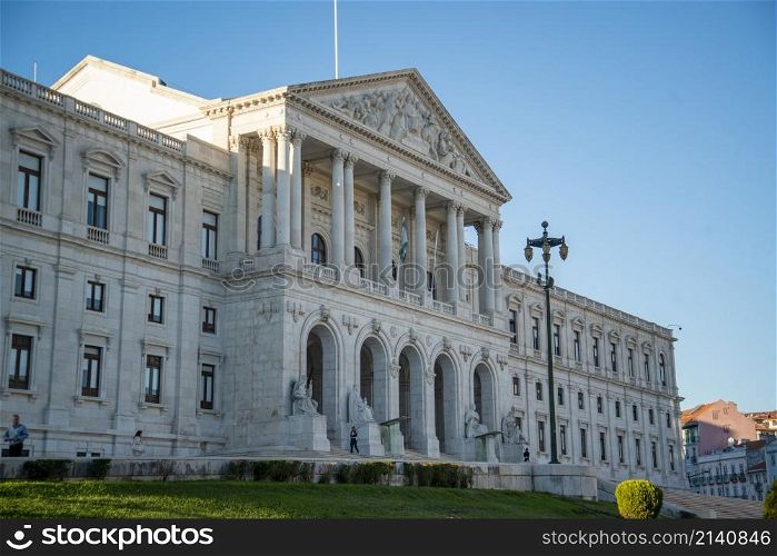 the Houses of Parliament of Portugal in Sao Bento in the City of Lisbon in Portugal. Portugal, Lisbon, October, 2021