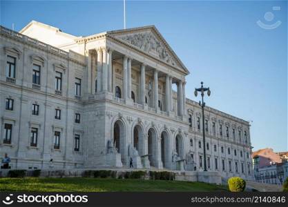 the Houses of Parliament of Portugal in Sao Bento in the City of Lisbon in Portugal. Portugal, Lisbon, October, 2021