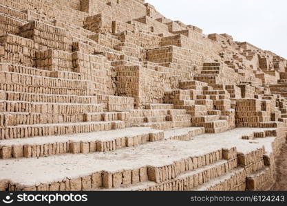 The Huaca Pucllana in the Miraflores district of Lima, Peru