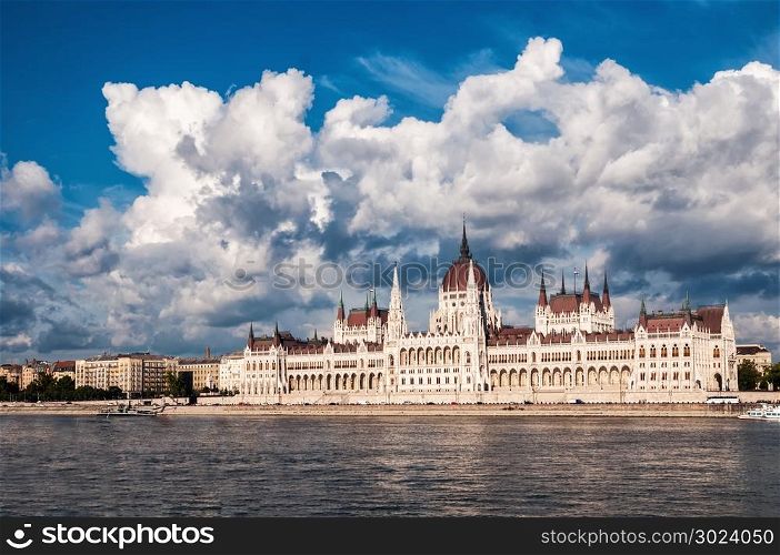 The Hungarian Parliament Building and its reflection on danube river. It is currently the largest building in Hungary and still the tallest building in Budapest.