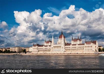 The Hungarian Parliament Building and its reflection on danube river. It is currently the largest building in Hungary and still the tallest building in Budapest.