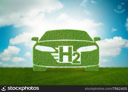 The hydrogen car concept - 3d rendering. Hydrogen car concept - 3d rendering