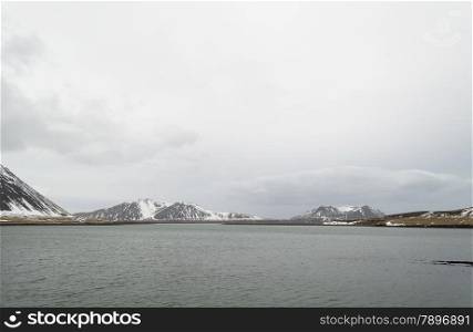 the iceland mountians and lake around snaefellsnes