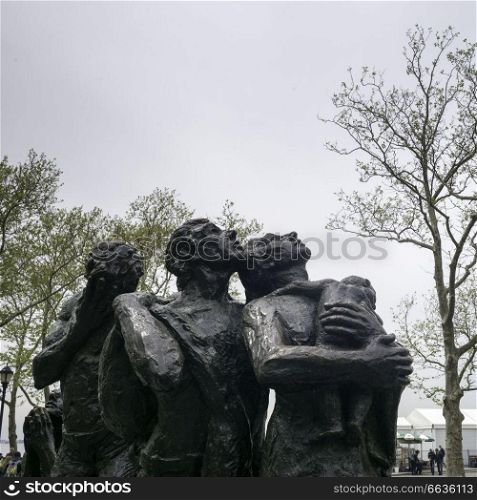 The Immigrants, Sculpture by Luis Sanguino, Battery Park, Manhattan, New York City, New York State, USA