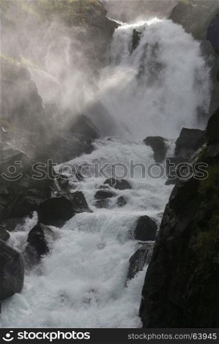 The impressive Svandalsfossen waterfall close to Ryfylke