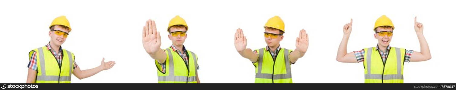 The industrial worker isolated on the white background. Industrial worker isolated on the white background