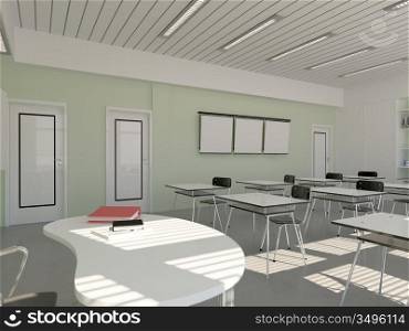 the interior of classroom (3D rendering)