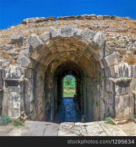 The interior of the Ancient Theatre in the greek city of Miletus, Turkey, on a sunny summer day. The interior of the Miletus Ancient Theatre in Turkey