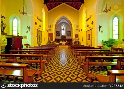 The Interior of the St. Antonio Church in Torre Alfina, Italy