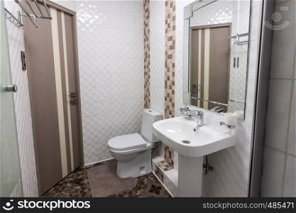 The interior of the toilet room in the apartment