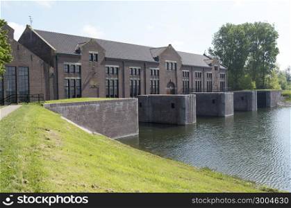 The ir D.F. Wouda pumping station in Tacozijl, Friesland, The Netherlands.