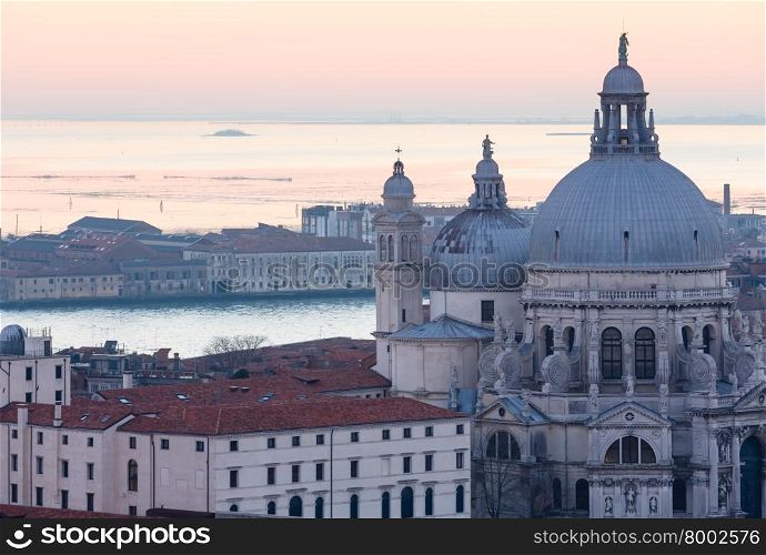 The Island of San Giorgio Maggiore. Venice city (Italy) sunset view.