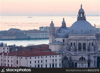 The Island of San Giorgio Maggiore. Venice city (Italy) sunset view.