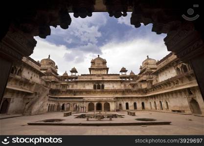 The Jahangiri Mahal in Orchha in the Madhya Pradesh region of Central India