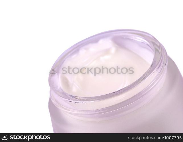The jar of cream isolated on white, with clipping path