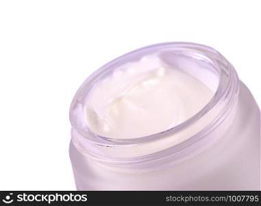 The jar of cream isolated on white, with clipping path