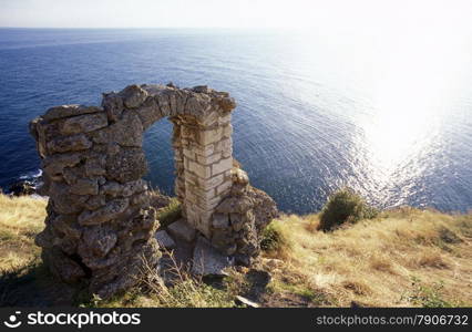 the Kap Kaliakra on the blacksea coast near the town of Balcik in Bulgaria in east Europe.. EUROPE BULGARIA BLACK SEA