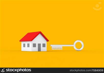The key to success in buying a home. 3D Illustration.