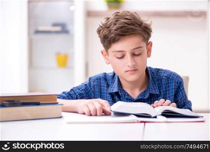 The kid preparing for school at home. Kid preparing for school at home