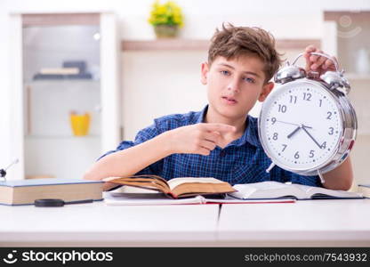 The kid preparing for school at home. Kid preparing for school at home