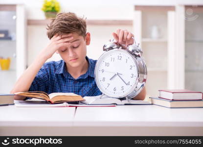 The kid preparing for school at home. Kid preparing for school at home