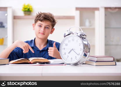 The kid preparing for school at home. Kid preparing for school at home