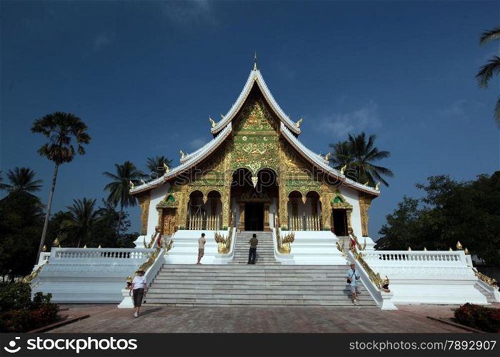 the king palace in the old town of Luang Prabang in the north of Lao in Souteastasia.. ASIA LAO LUANG PRABANG