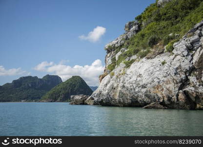 the Ko Kho Ram Island in the Landscape and Coast at Dolphin Bay at the Hat Sam Roi Yot in the Province of Prachuap Khiri Khan in Thailand,  Thailand, Hua Hin, December, 2022. THAILAND PRACHUAP SAM ROI YOT KO KHO RAM ISLAND
