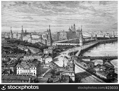 The Kremlin, vintage engraved illustration. History of France ? 1885.