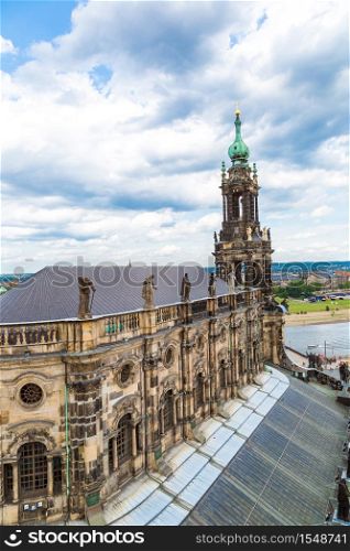 The Kreuzkirche church in Dresden in a beautiful summer day