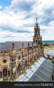 The Kreuzkirche church in Dresden in a beautiful summer day
