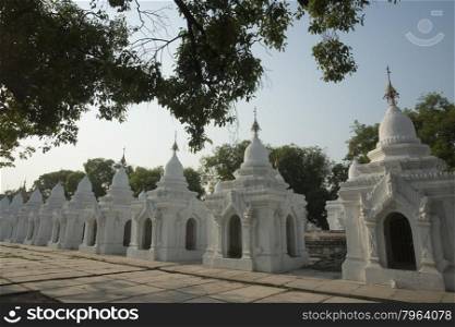 the Kuthodaw Paya in the City of Mandalay in Myanmar in Southeastasia.. ASIA MYANMAR MANDALAY KUTHODAW PAYA