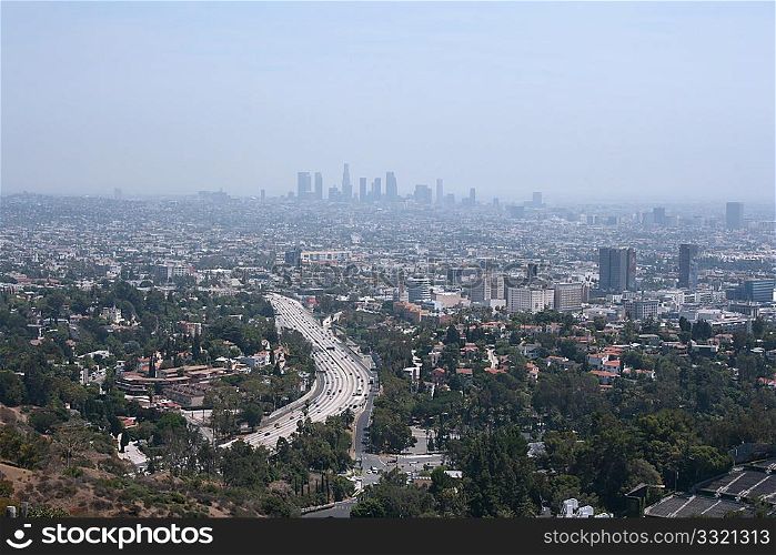 The LA skyline at daytime