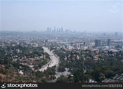 The LA skyline at daytime