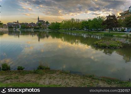 The lake of Boeblingen in a public park
