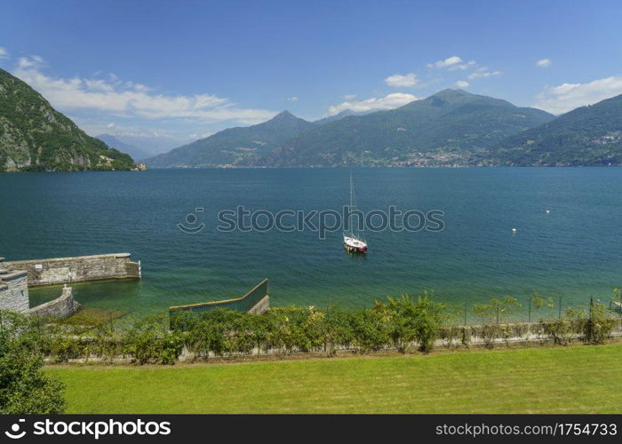 The lake of Como, or Lario, at Menaggio, Lombardy, Italy, in summertime