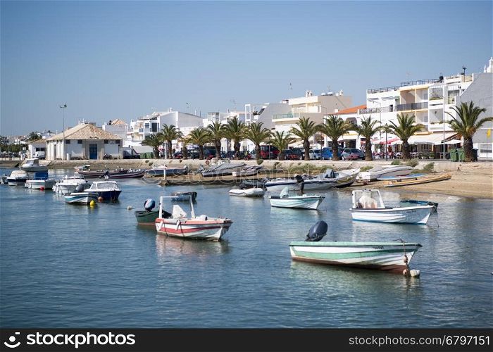 the landscape and coast at the town of Santa Luzia in the Algarve in the south of Portugal in Europe.. EUROPE PORTUGAL ALGARVE SANTA LUZIA LANDSCAPE