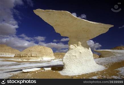 the Landscape and nature in the white desert near the village of Farafra in the lybian or western desert of Egypt in north africa. AFRICA EGYPT SAHARA FARAFRA WHITE DESERT